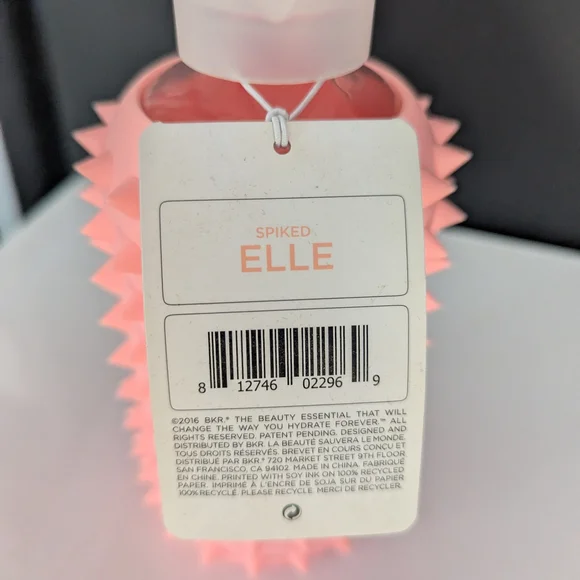 bkr Little Elle Spiked Pink Water Bottle - Picture 2 of 2